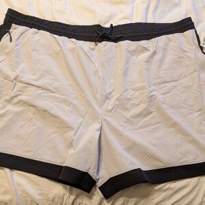 Men's Black and White Swim Shorts